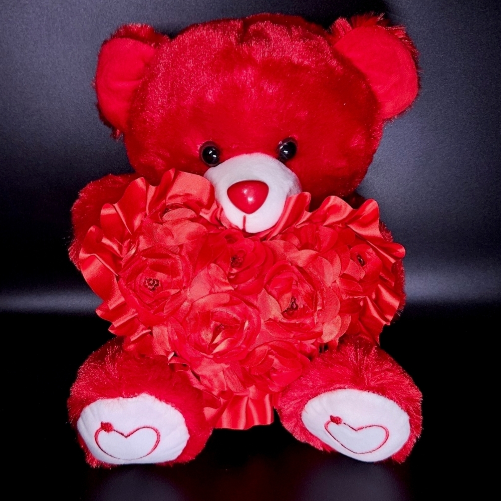 Light Up Valentine's Day Plush Talking Teddy Bear With Big Red Heart